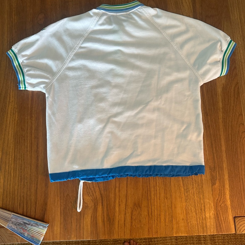 Jantzen tennis Polo Top with Blue & Green Trim and mesh pockets - Picture 11 of 11